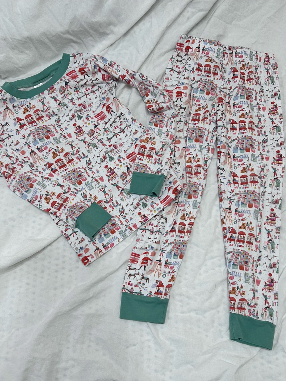 Lake Pima cotton pajama set Christmas print size 6